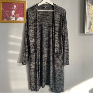 Laura Black And Grey Long Cardigan